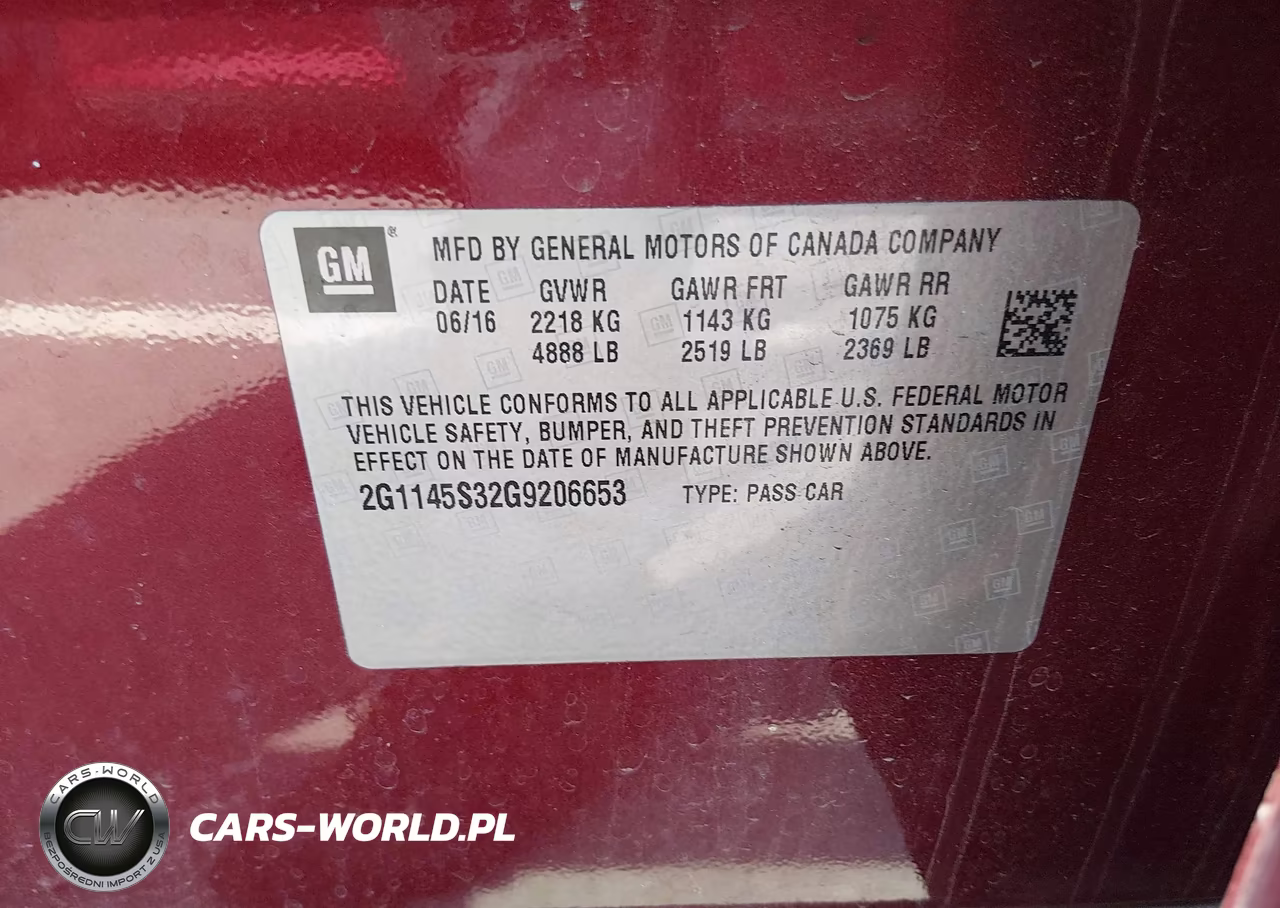 2016 Chevrolet Impala 2Lz VIN:2G1145S32G9206653 - 9