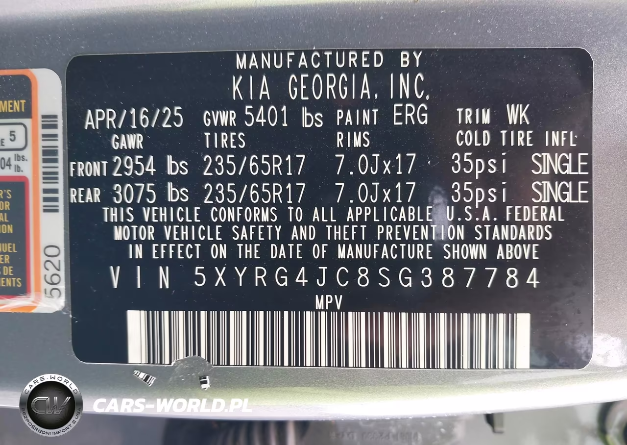 2025 Kia Sorento Lx VIN:5XYRG4JC8SG387784 - 9