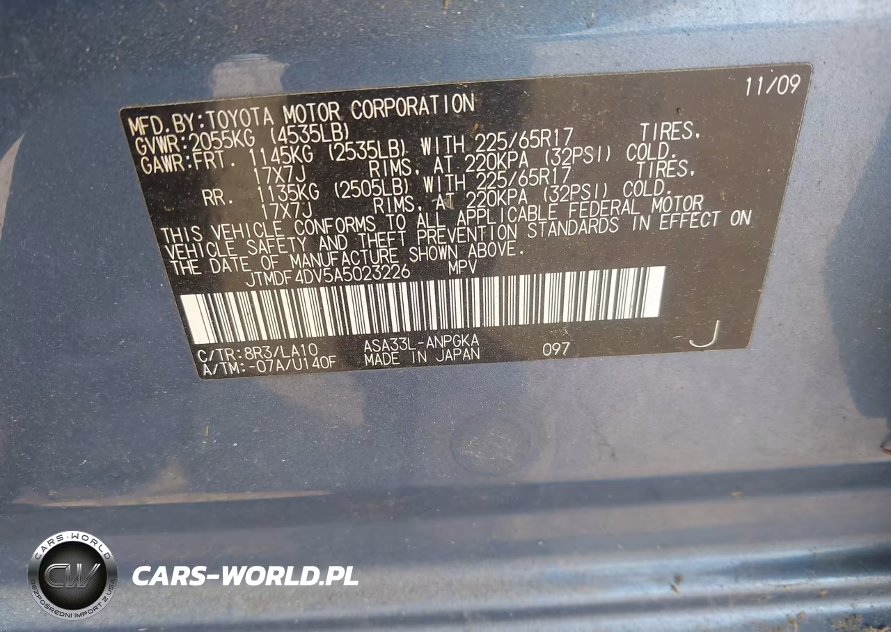 2010 Toyota Rav4 Limited VIN:JTMDF4DV5A5023226 - 9