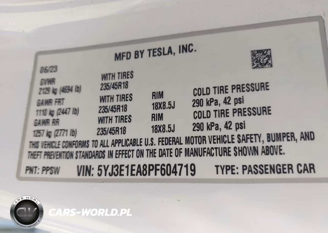 2023 Tesla Model 3 Rear-Wheel Drive VIN:5YJ3E1EA8PF604719 - 9