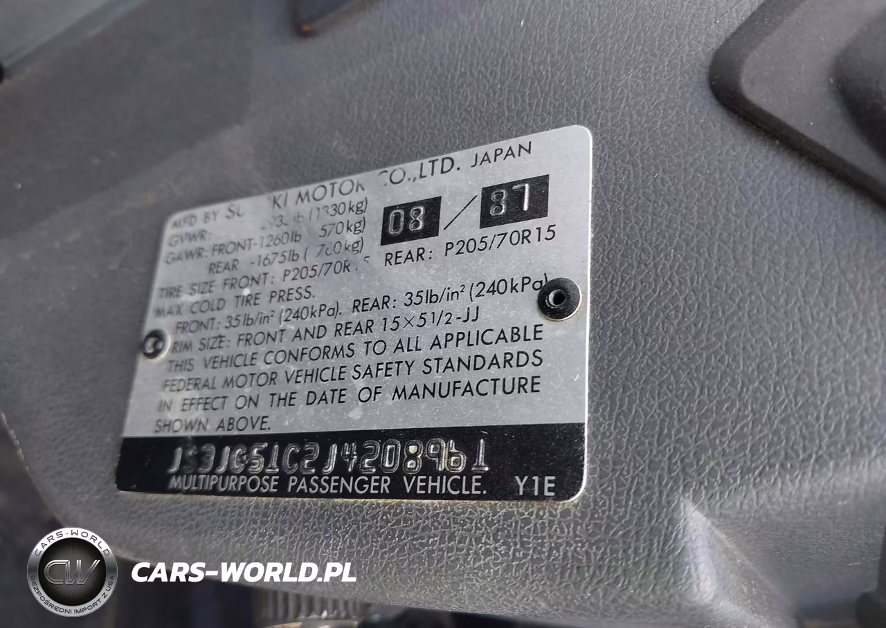 1988 Suzuki Samurai VIN:JS3JC51C2J4208961 - 9