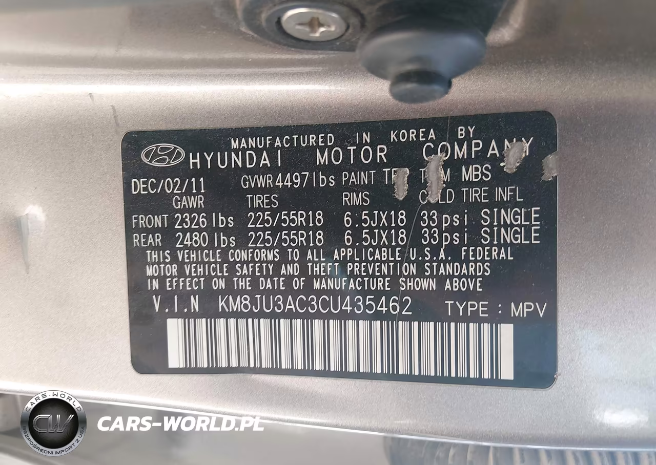 2012 Hyundai Tucson Limited VIN:KM8JU3AC3CU435462 - 9