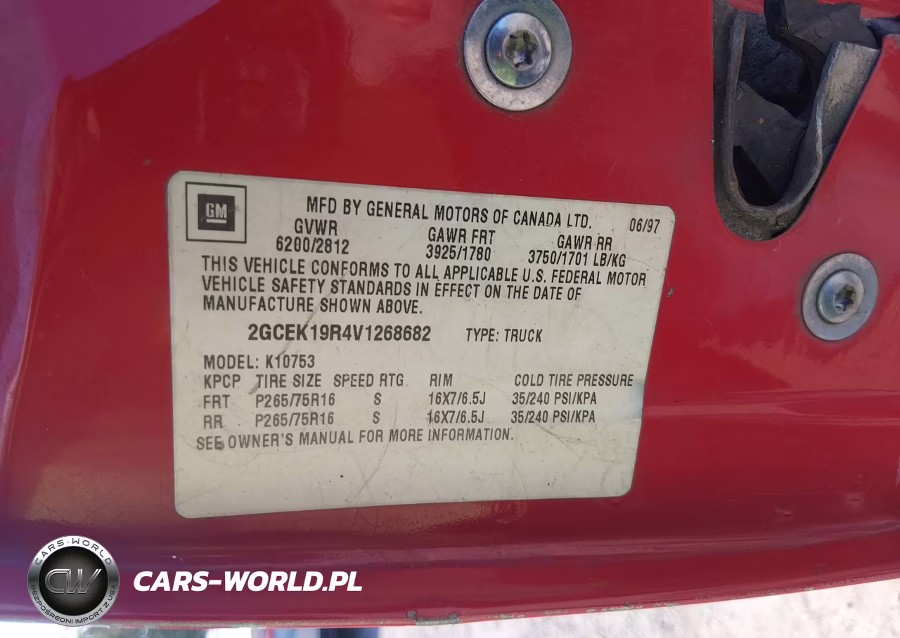 1997 Chevrolet K1500 Fleetside VIN:2GCEK19R4V1268682 - 9