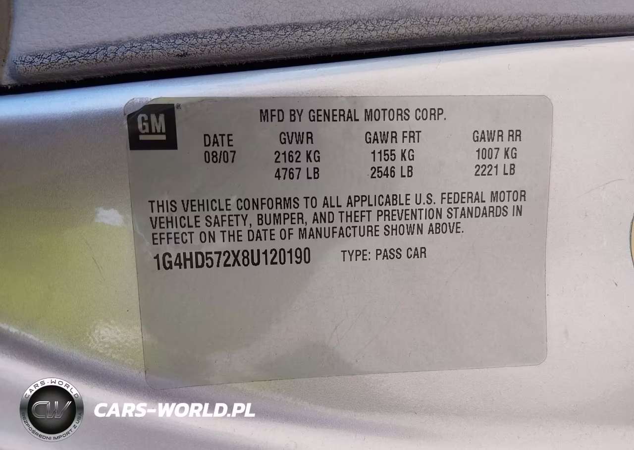 2008 Buick Lucerne Cxl VIN:1G4HD572X8U120190 - 9