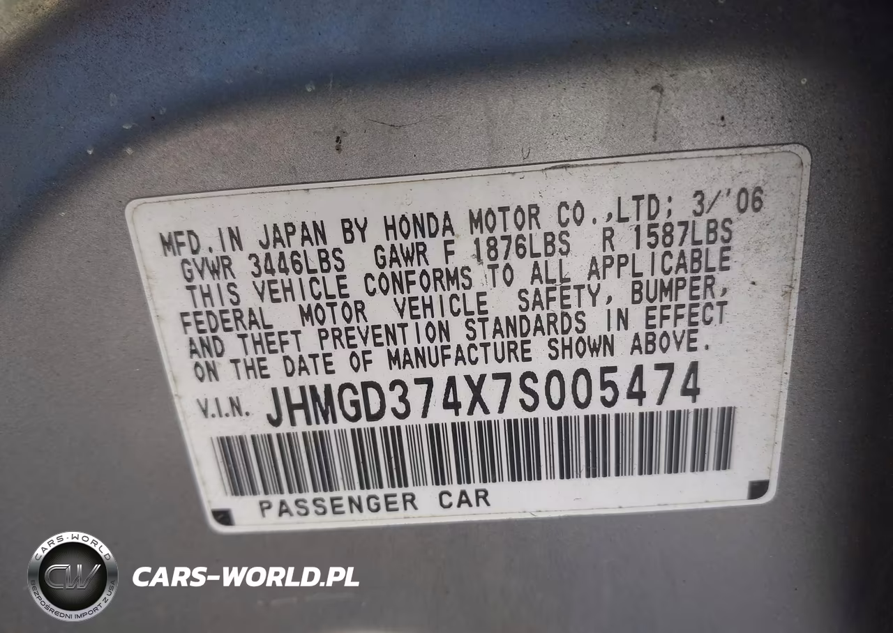 2007 Honda Fit VIN:JHMGD374X7S005474 - 9