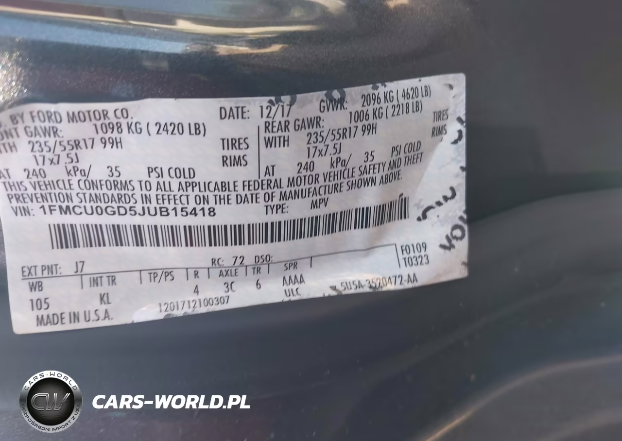 2018 Ford Escape Se VIN:1FMCU0GD5JUB15418 - 9