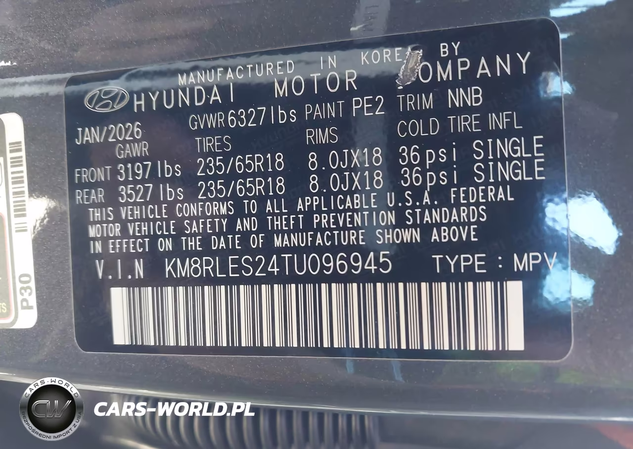 2026 Hyundai Palisade Sel 7P VIN:KM8RLES24TU096945 - 9