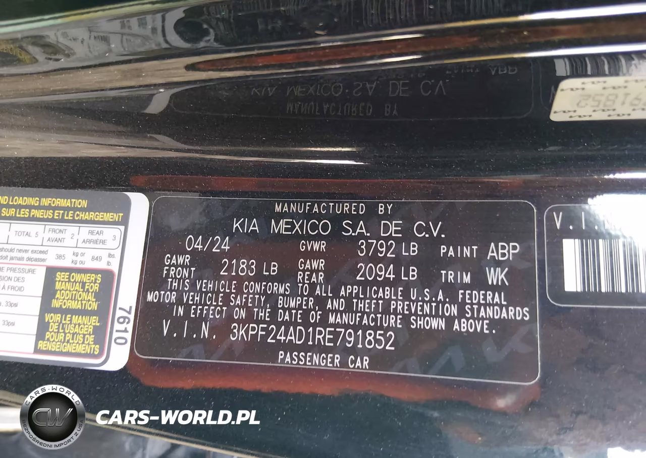 2024 Kia Forte Lxs VIN:3KPF24AD1RE791852 - 9