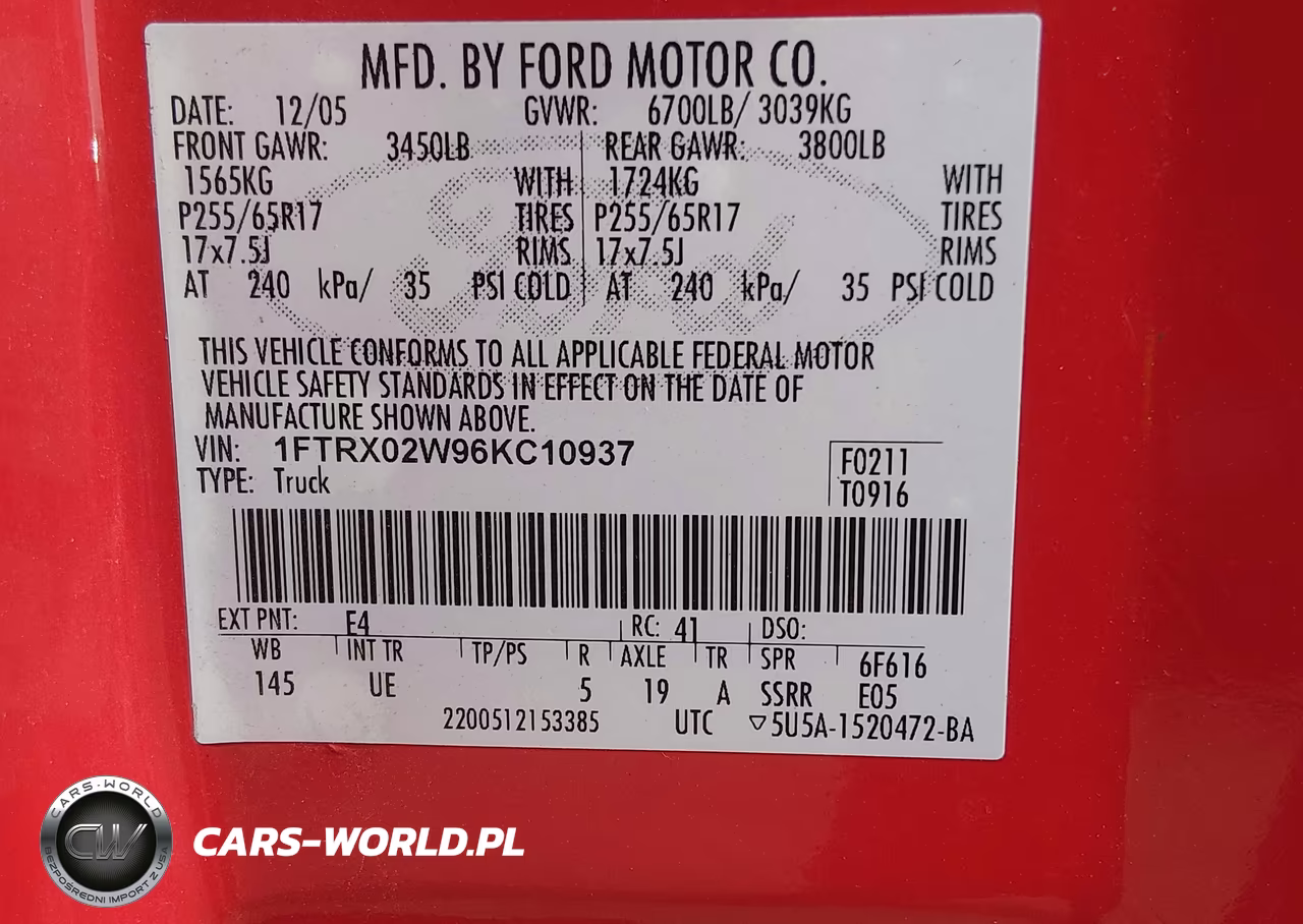 2006 Ford F-150 Stx-Xlt VIN:1FTRX02W96KC10937 - 9