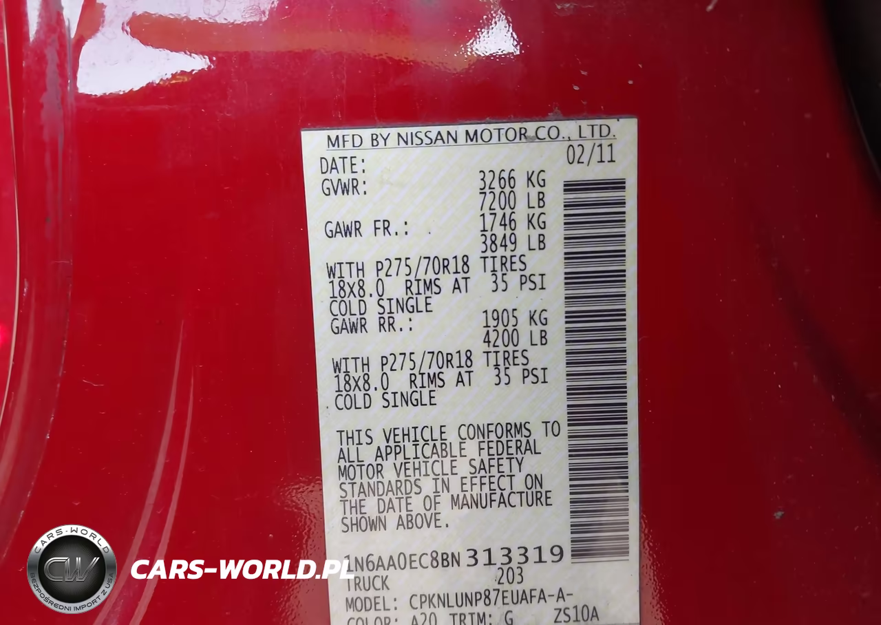 2011 Nissan Titan Pro-4X VIN:1N6AA0EC8BN313319 - 7