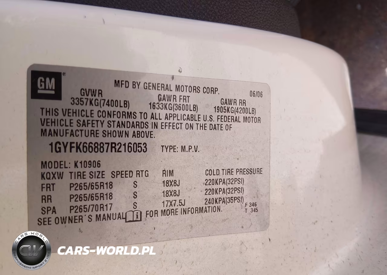 2007 Cadillac Escalade Esv Standard VIN:1GYFK66887R216053 - 9