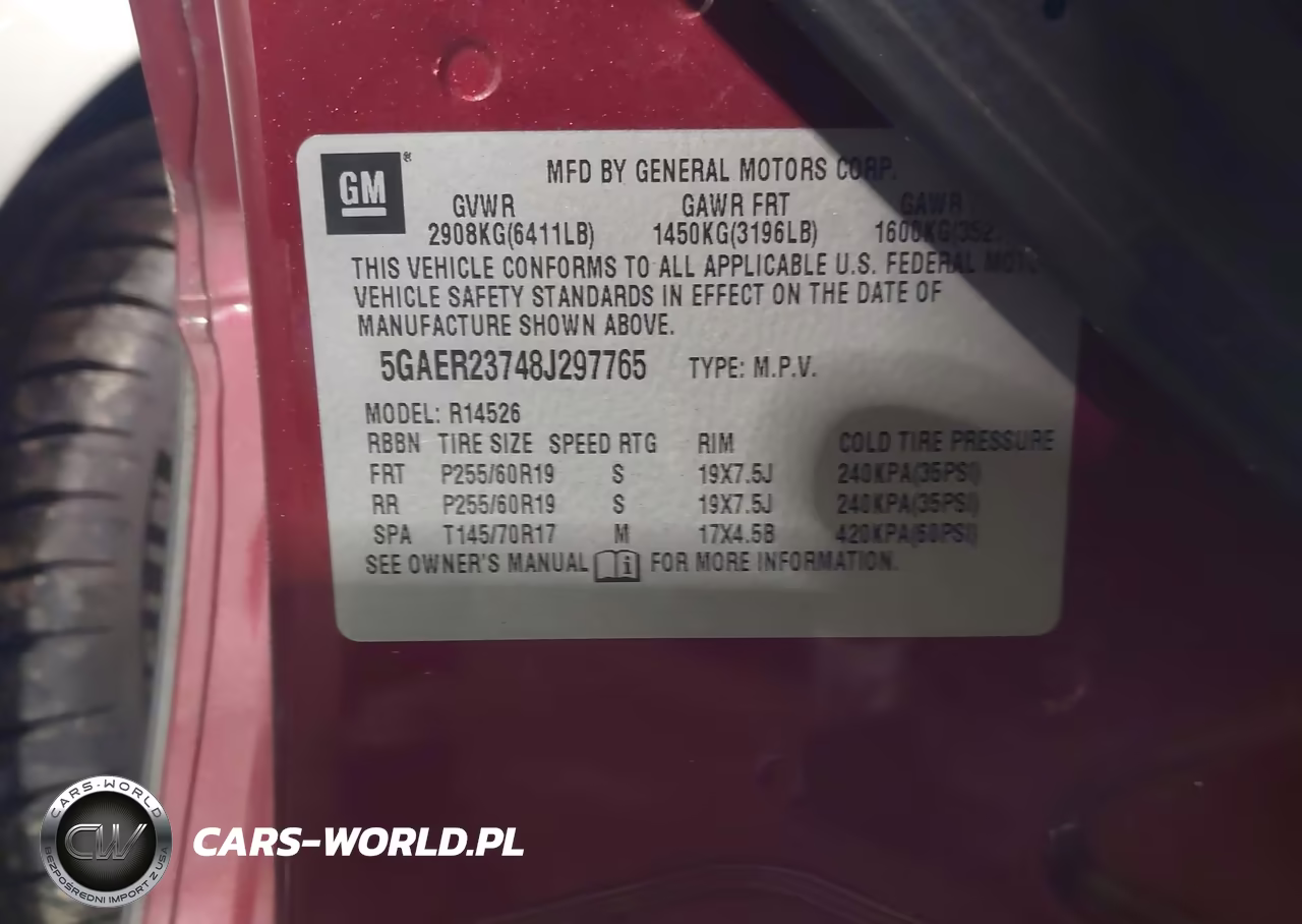 2008 Buick Enclave Cxl VIN:5GAER23748J297765 - 9