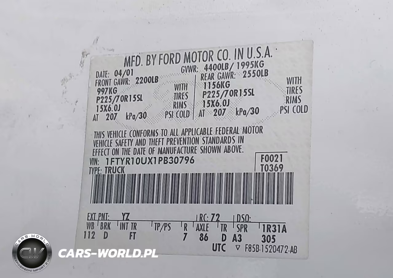 2001 Ford Ranger Edge-Xl-Xlt VIN:1FTYR10UX1PB30796 - 9