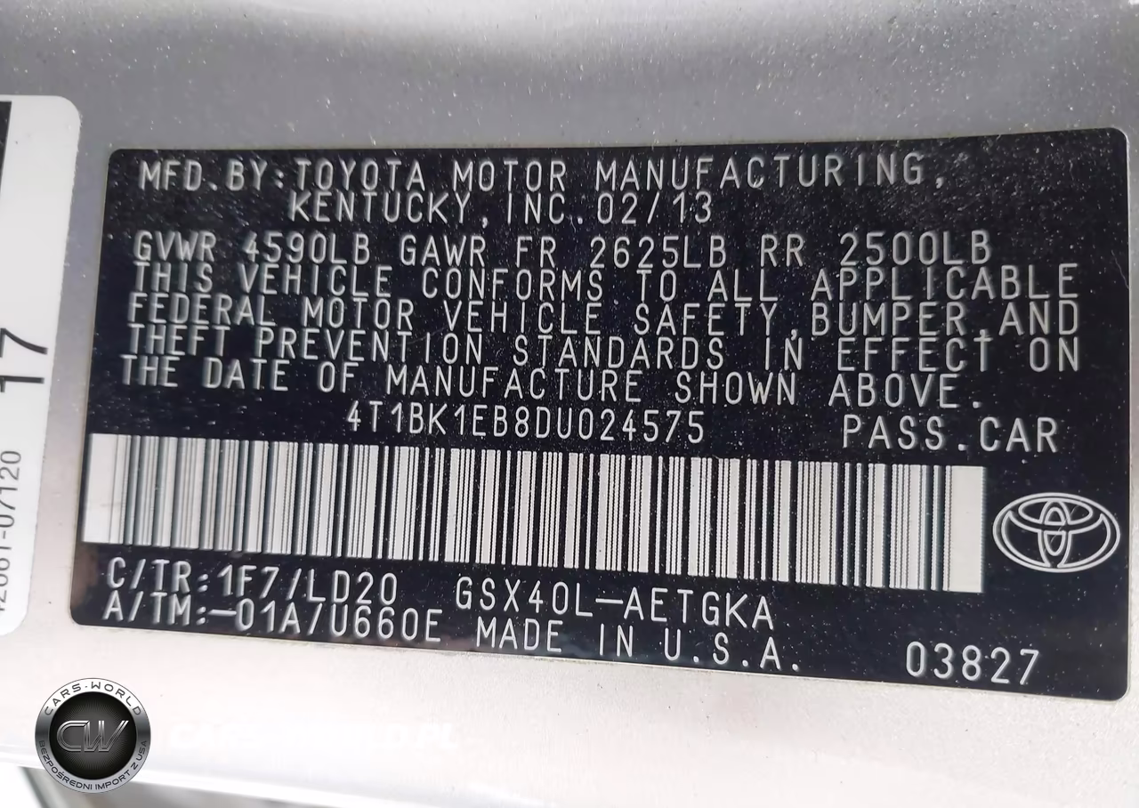 2013 Toyota Avalon Xle VIN:4T1BK1EB8DU024575 - 9