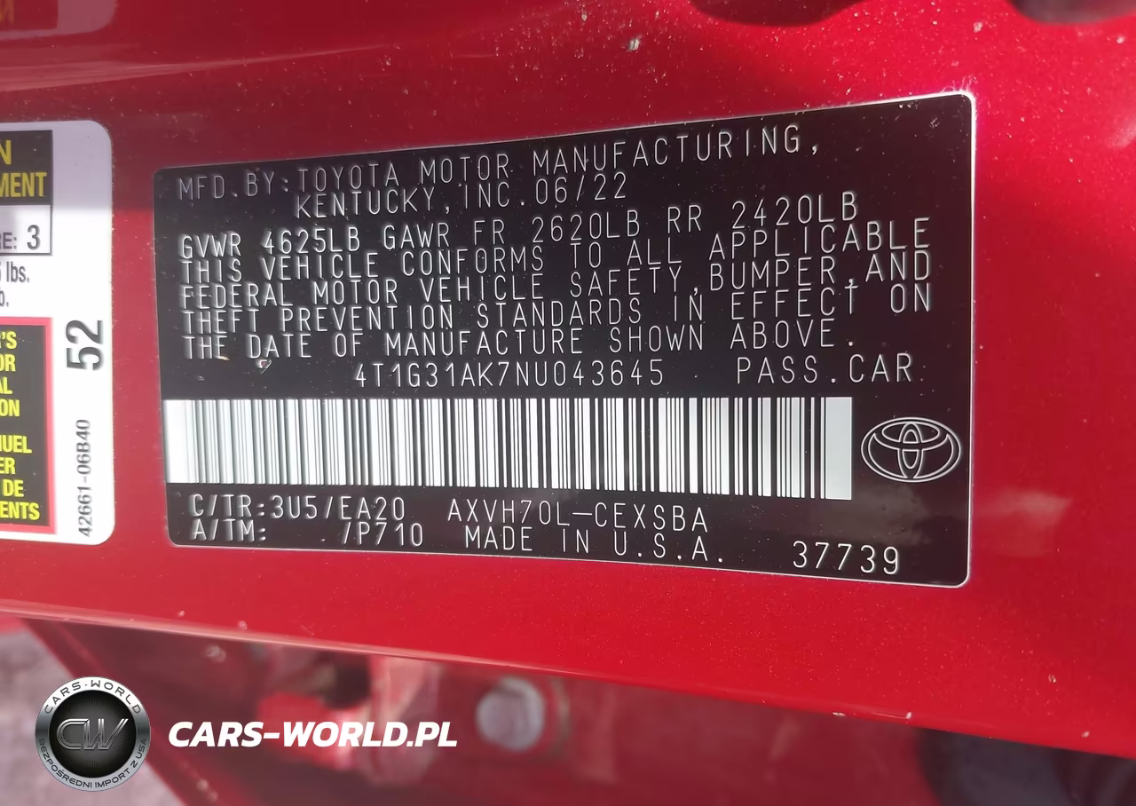 2022 Toyota Camry Se Hybrid VIN:4T1G31AK7NU043645 - 9