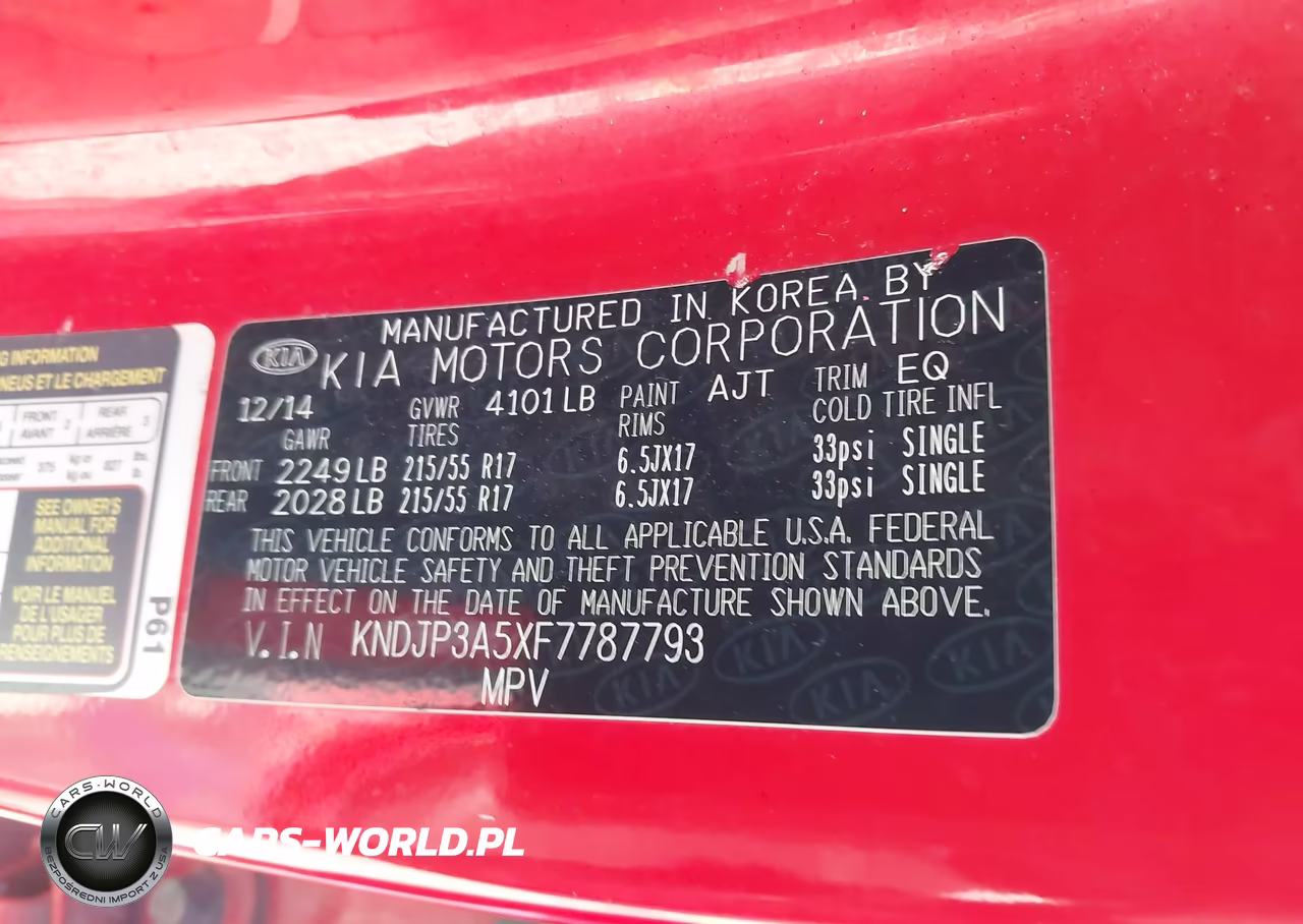 2015 Kia Soul + VIN:KNDJP3A5XF7787793 - 9