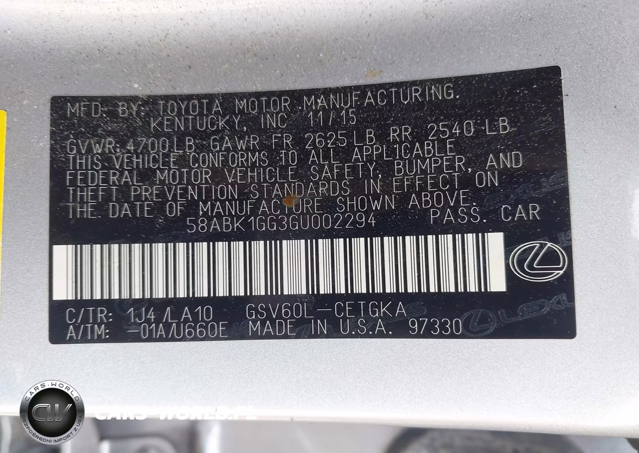 2016 Lexus Es 350 VIN:58ABK1GG3GU002294 - 9