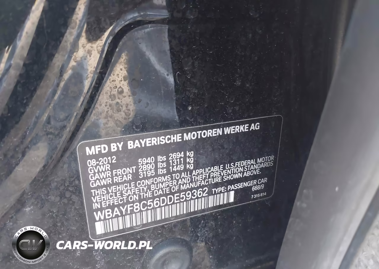 2013 BMW 750Li xDrive VIN:WBAYF8C56DDE59362 - 9