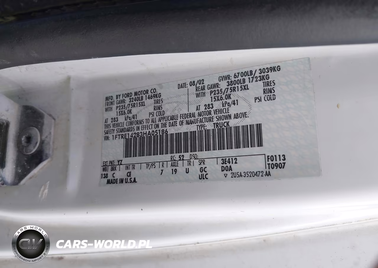 2003 Ford E-150 Commercial VIN:1FTRE14283HA05186 - 9