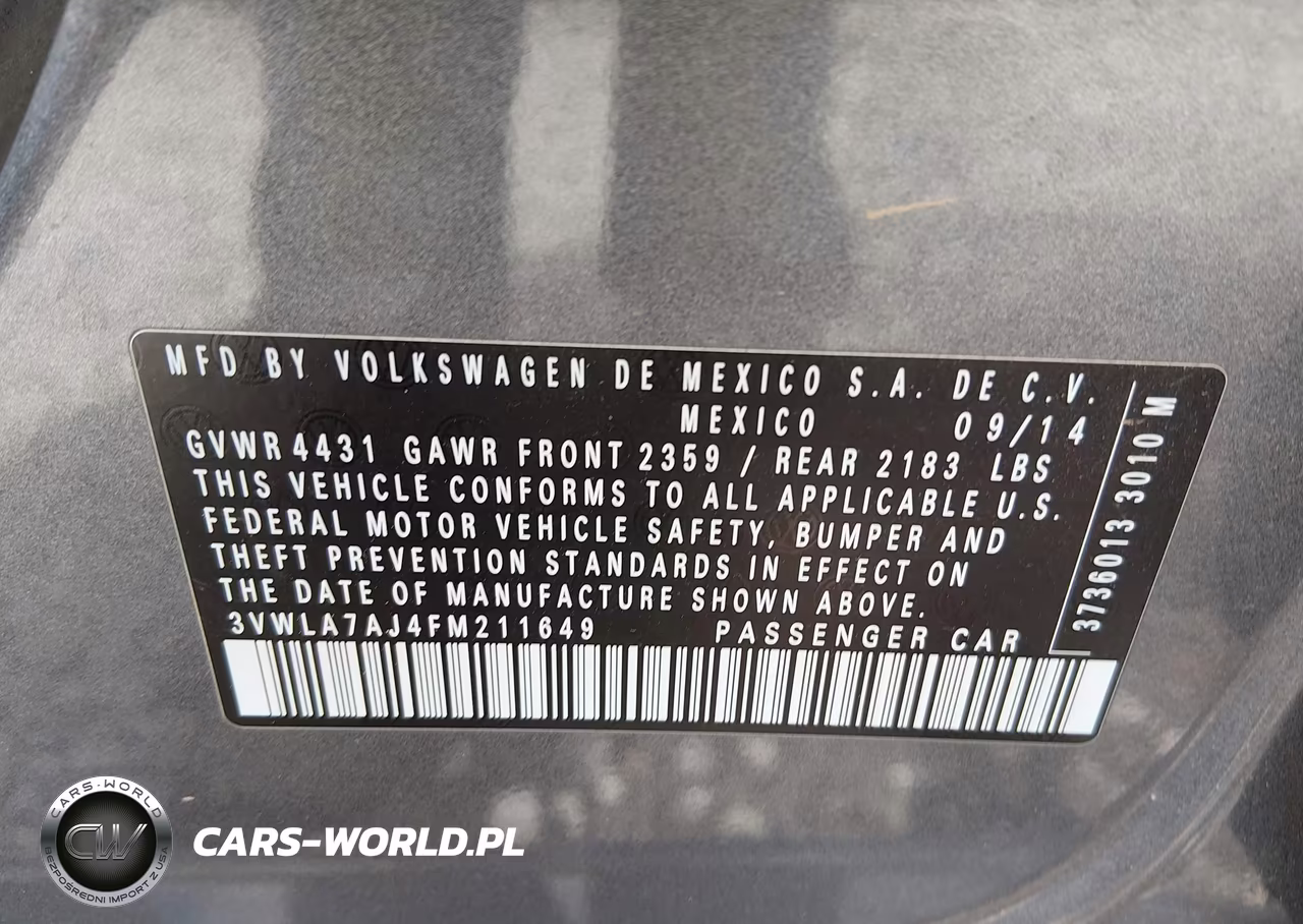 2015 Volkswagen Jetta 2.0L Tdi S VIN:3VWLA7AJ4FM211649 - 9