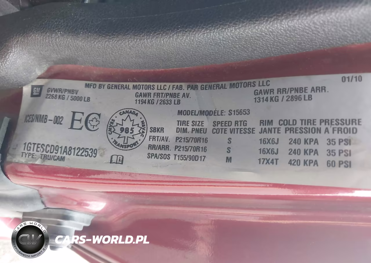 2010 GMC Canyon Sle1 VIN:1GTESCD91A8122539 - 9