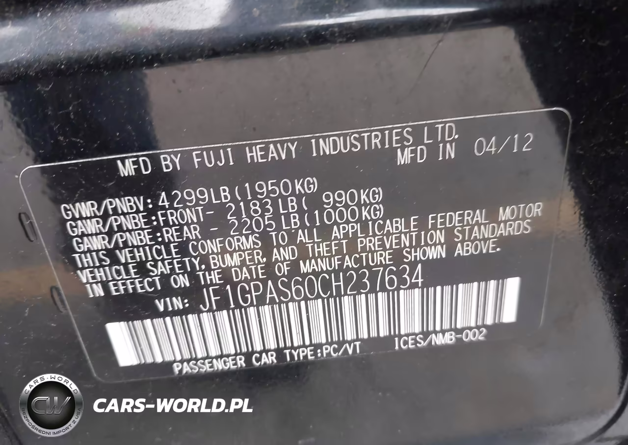 2012 Subaru Impreza 2.0I Sport Limited VIN:JF1GPAS60CH237634 - 9