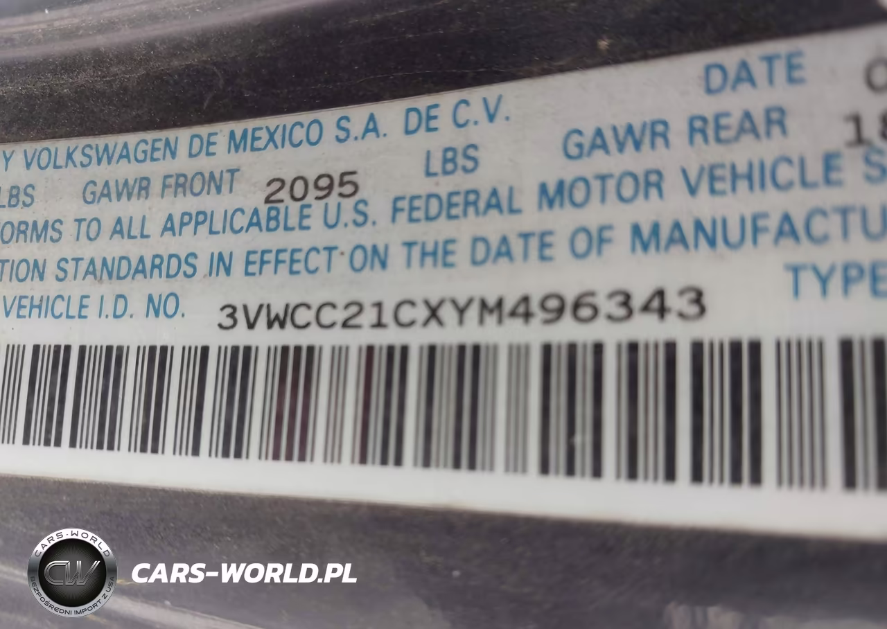 2000 Volkswagen New Beetle Gls VIN:3VWCC21CXYM496343 - 9