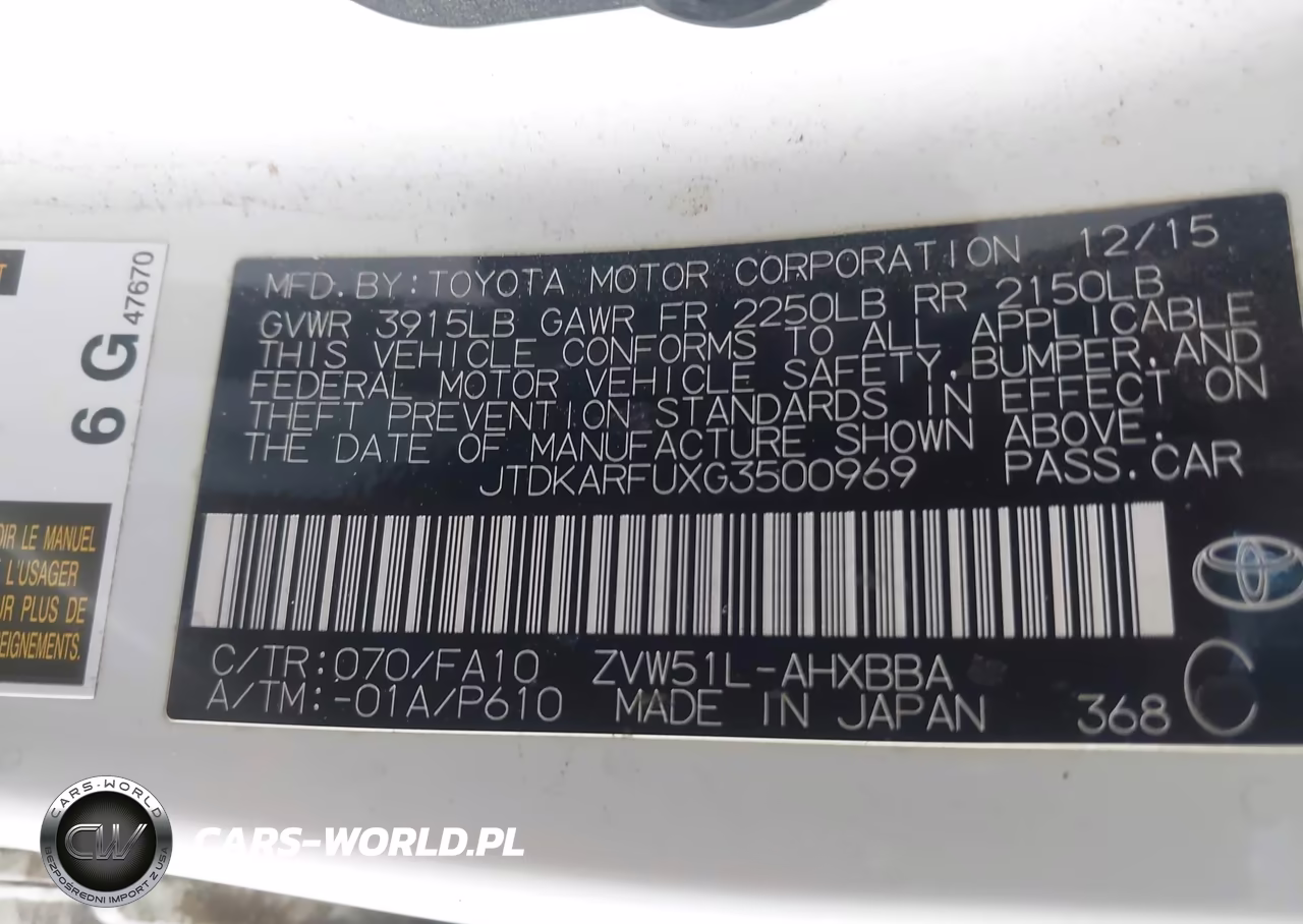 2016 Toyota Prius Two Eco VIN:JTDKARFUXG3500969 - 9