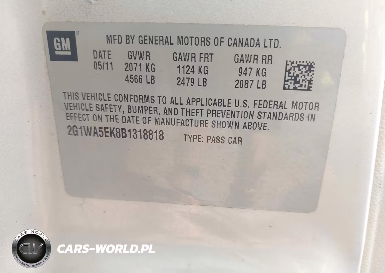 2011 Chevrolet Impala Ls VIN:2G1WA5EK8B1318818 - 9