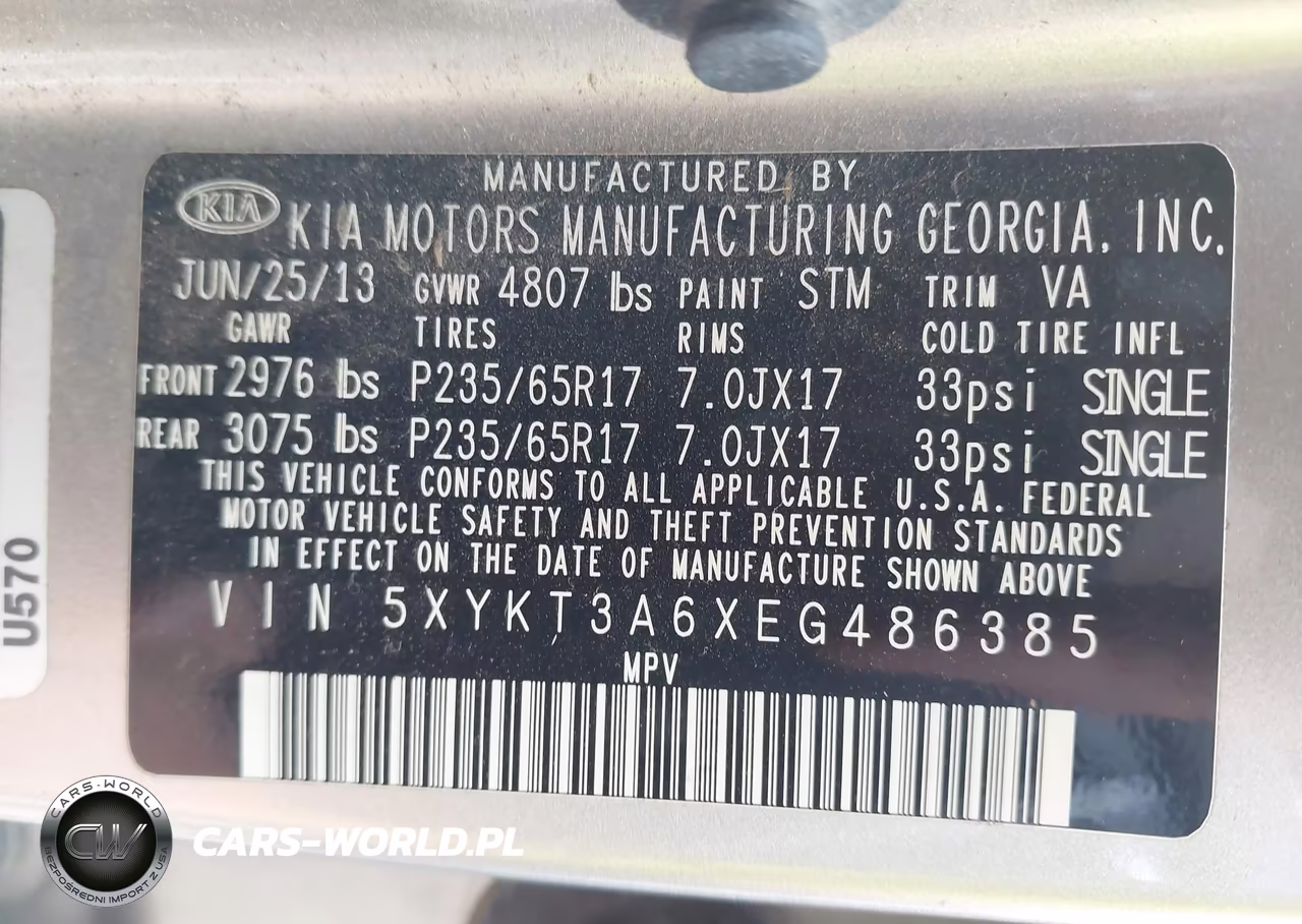 2014 Kia Sorento Lx VIN:5XYKT3A6XEG486385 - 9