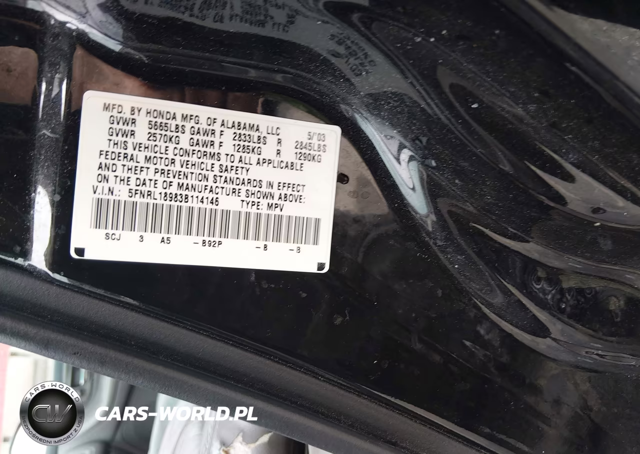 2003 Honda Odyssey Ex-L VIN:5FNRL18983B114146 - 9