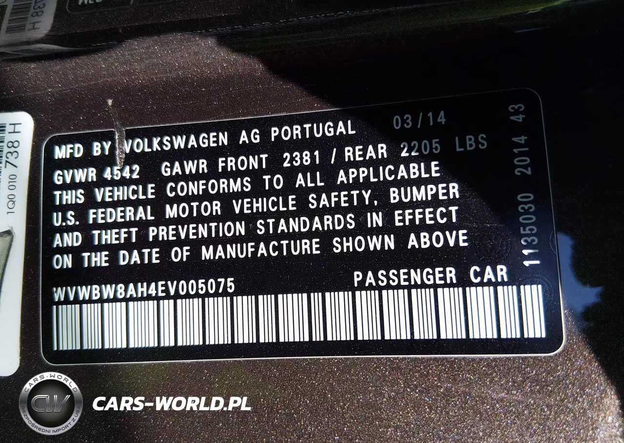2014 Volkswagen Eos Komfort VIN:WVWBW8AH4EV005075 - 9