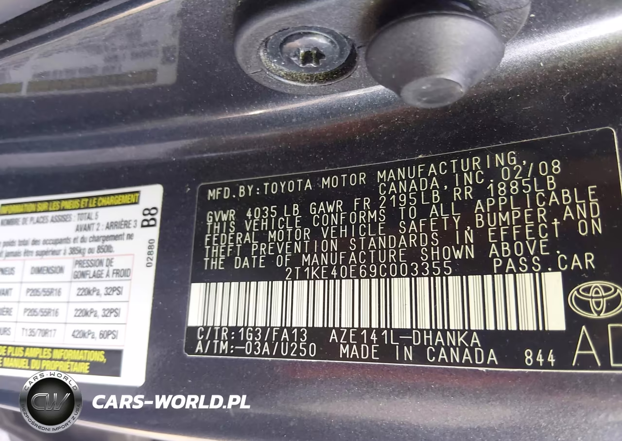 2009 Toyota Matrix S VIN:2T1KE40E69C003355 - 9