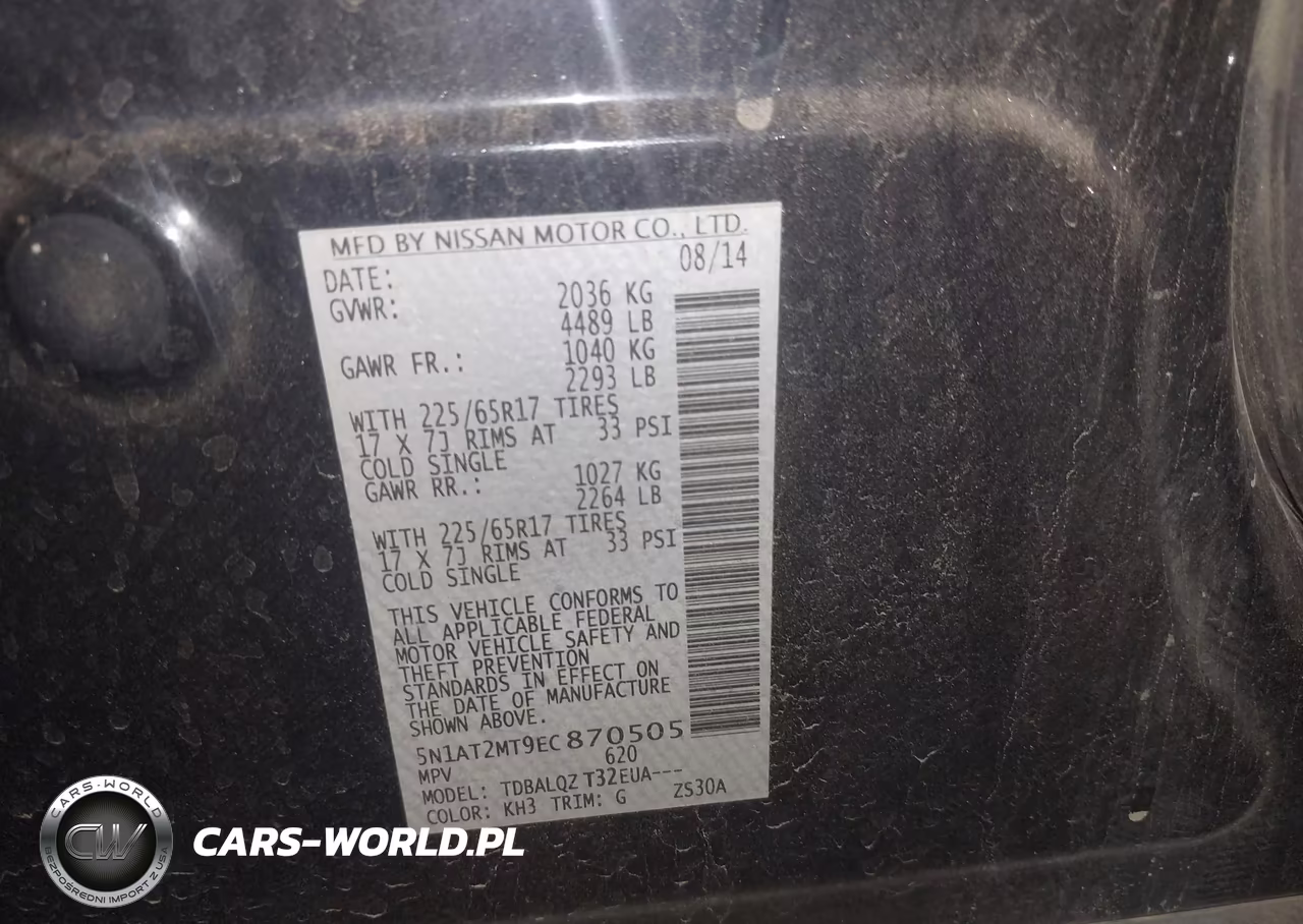 2014 Nissan Rogue Sv VIN:5N1AT2MT9EC870505 - 9
