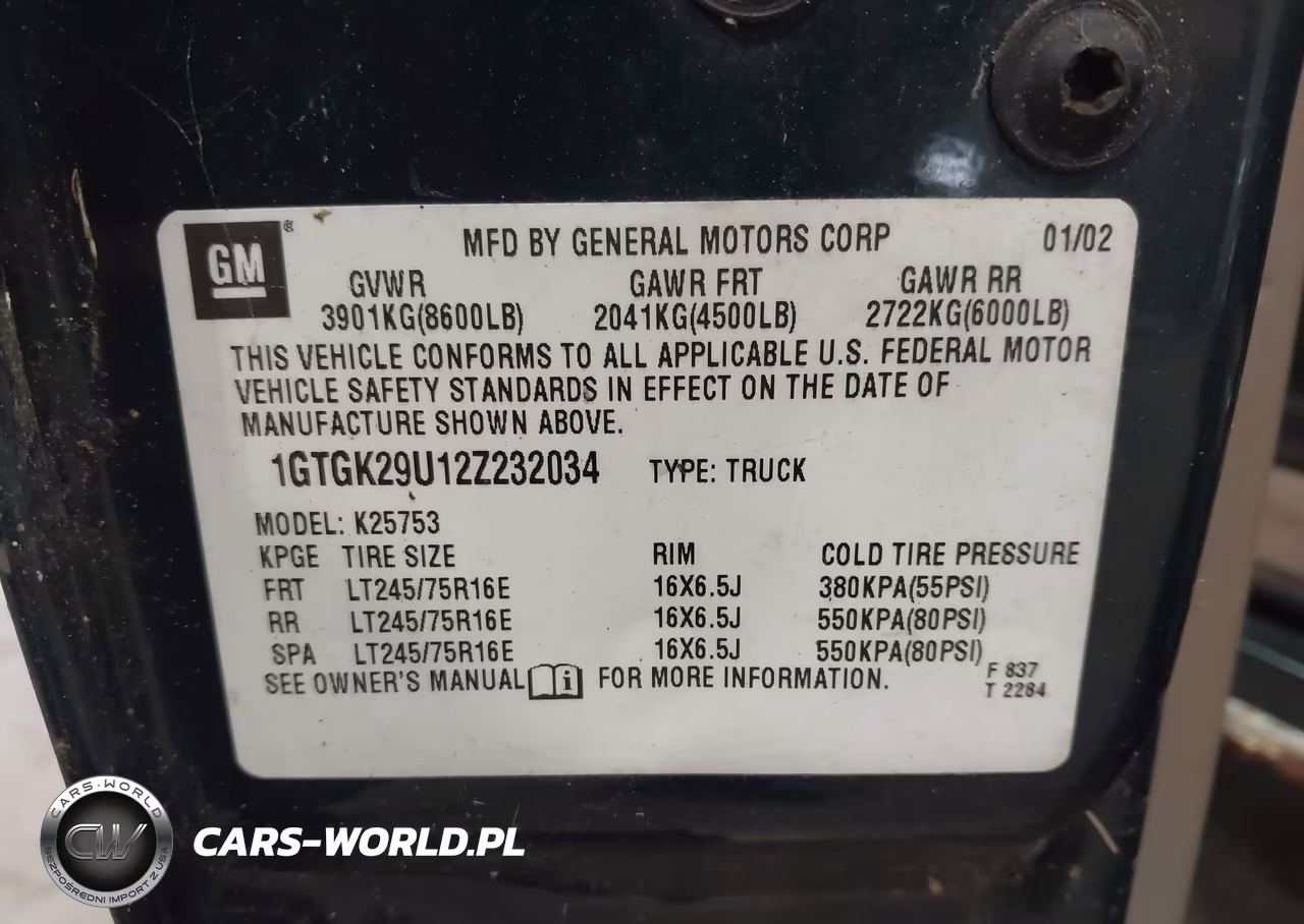 2002 GMC Sierra 2500 Sle VIN:1GTGK29U12Z232034 - 9