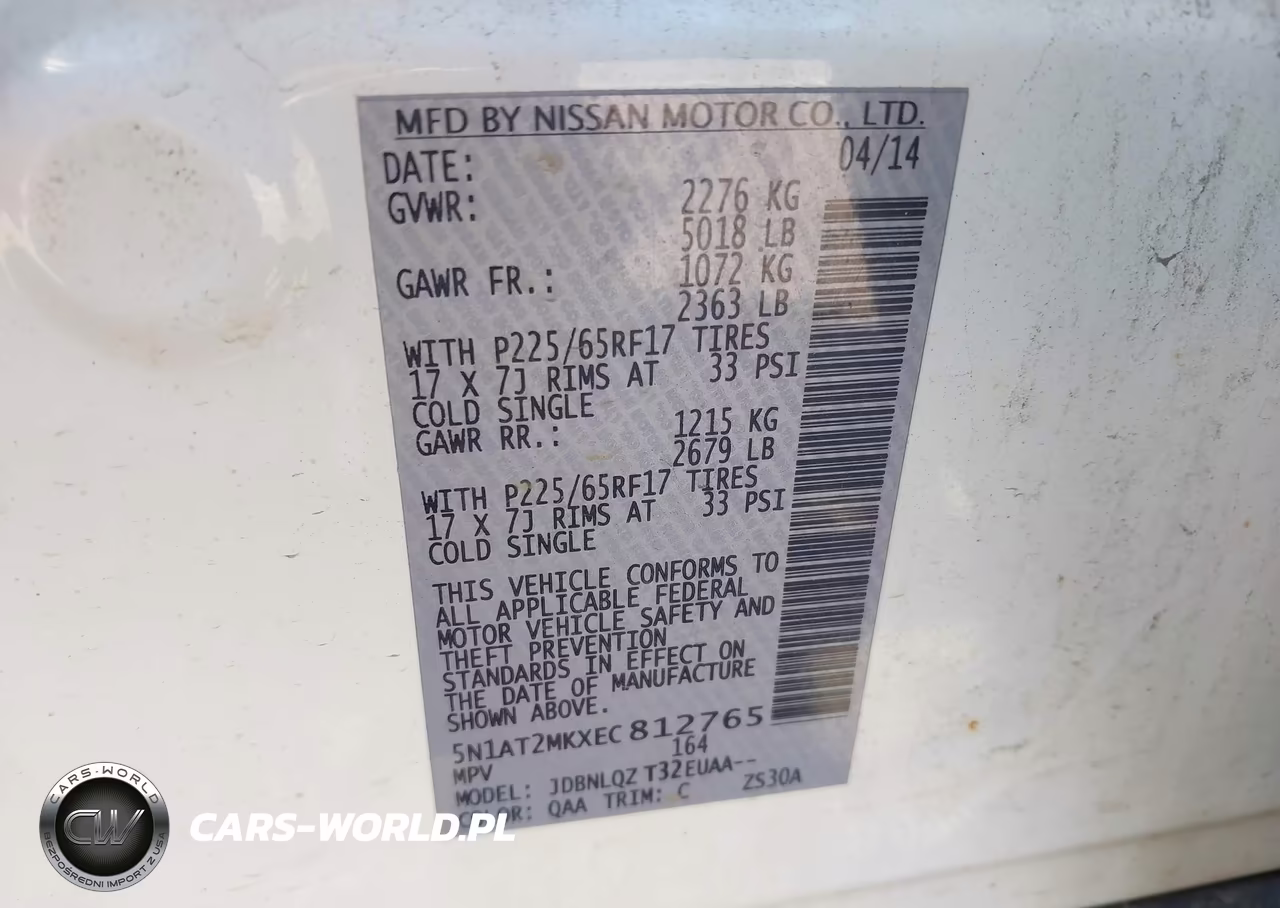 2014 Nissan Rogue Sv VIN:5N1AT2MKXEC812765 - 9