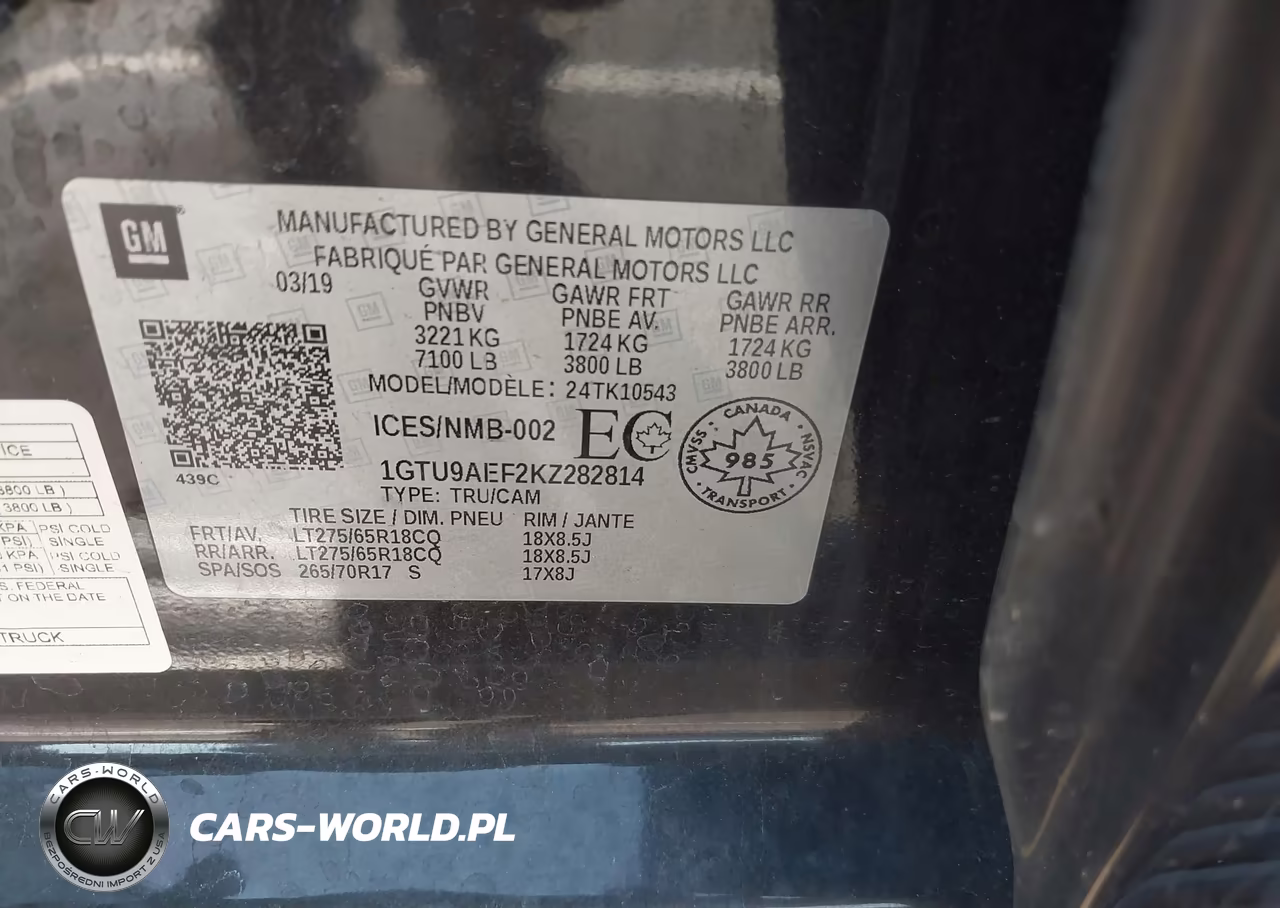 2019 GMC Sierra 1500 VIN:1GTU9AEF2KZ282814 - 9
