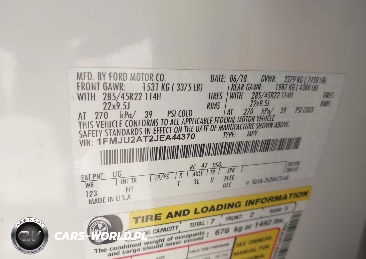 2018 Ford Expedition Limited VIN:1FMJU2AT2JEA44370 - 9