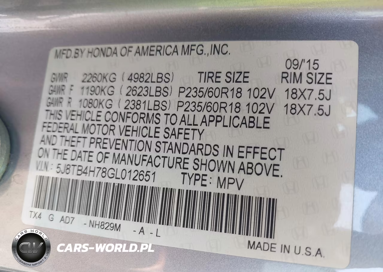 2016 Acura Rdx Advance Package VIN:5J8TB4H78GL012651 - 9