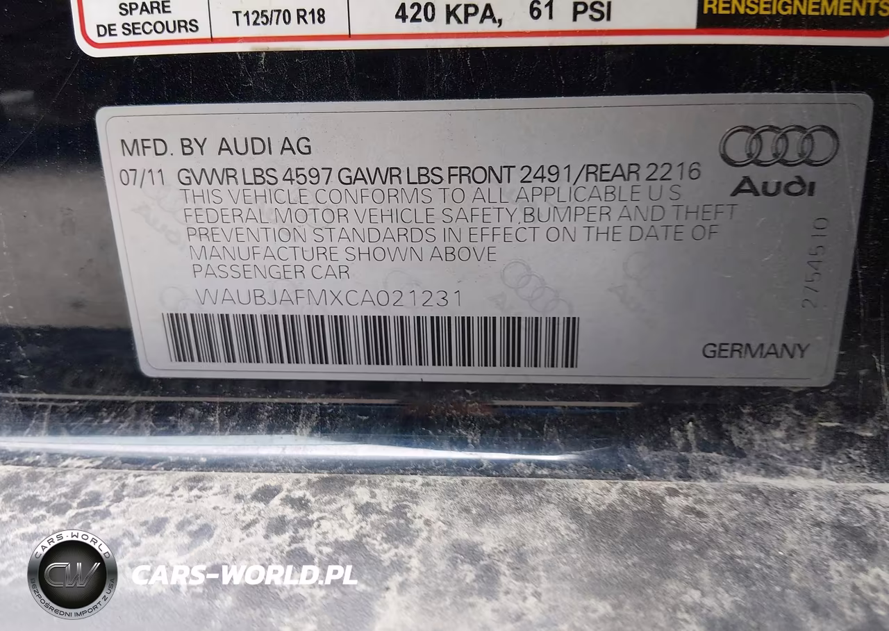 2012 Audi A3 2.0 Tdi Premium VIN:WAUBJAFMXCA021231 - 9
