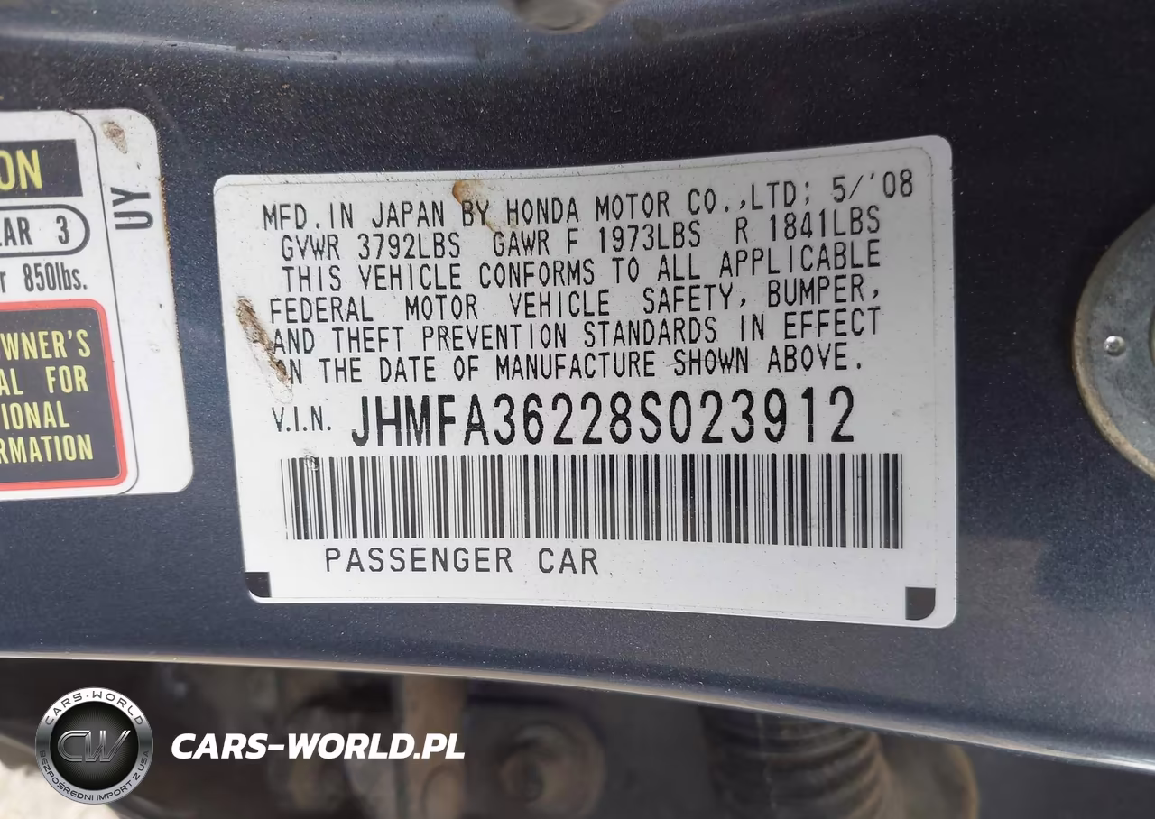 2008 Honda Civic Hybrid VIN:JHMFA36228S023912 - 9