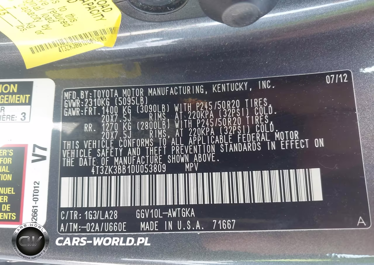 2013 Toyota Venza Limited V6 VIN:4T3ZK3BB1DU053809 - 9