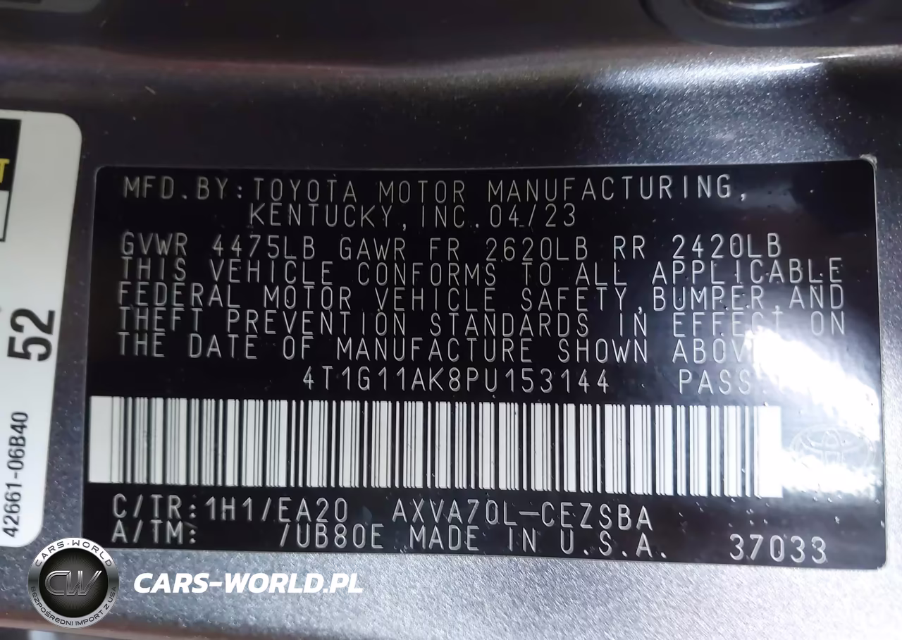 2023 Toyota Camry Se VIN:4T1G11AK8PU153144 - 9