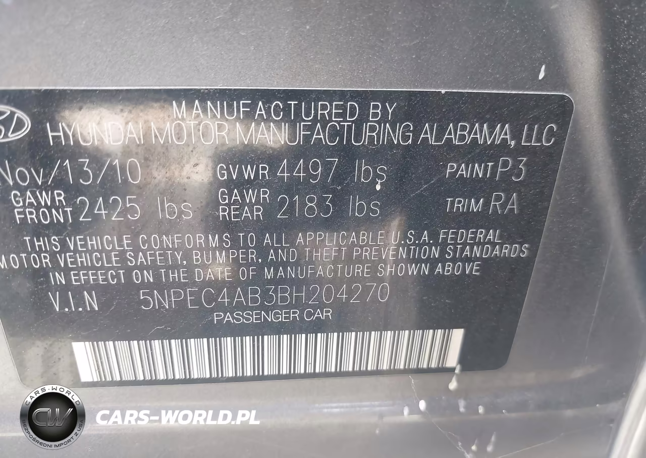 2011 Hyundai Sonata Se 2.0T VIN:5NPEC4AB3BH204270 - 9
