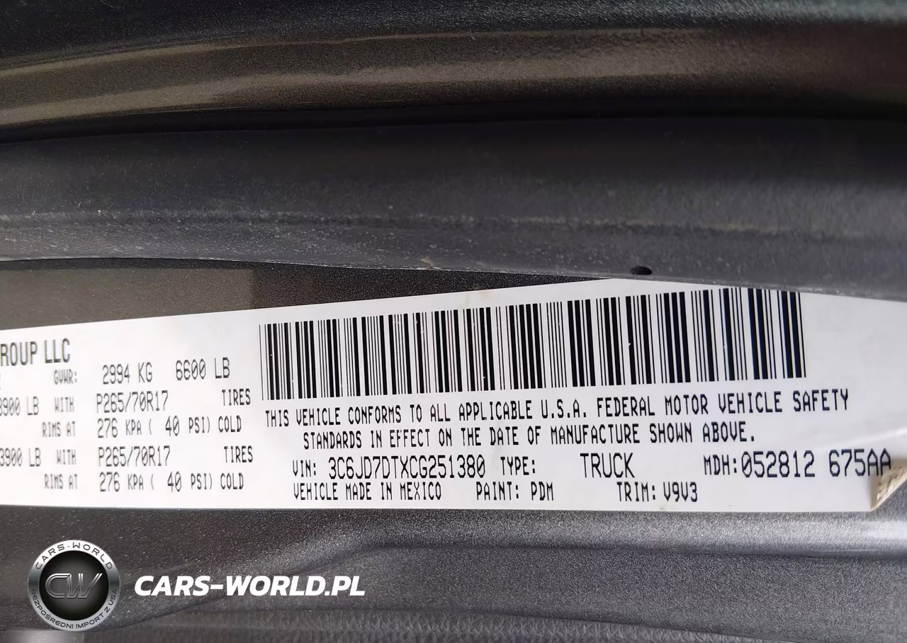 2012 Ram 1500 Tradesman VIN:3C6JD7DTXCG251380 - 9