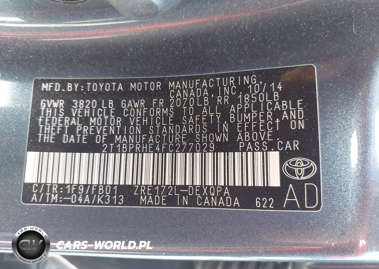 2015 Toyota Corolla Le Eco VIN:2T1BPRHE4FC277029 - 9