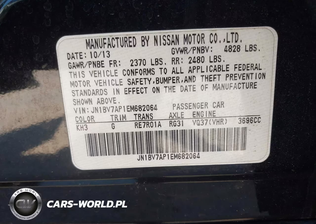 2014 Infiniti Q50 VIN:JN1BV7AP1EM682064 - 9