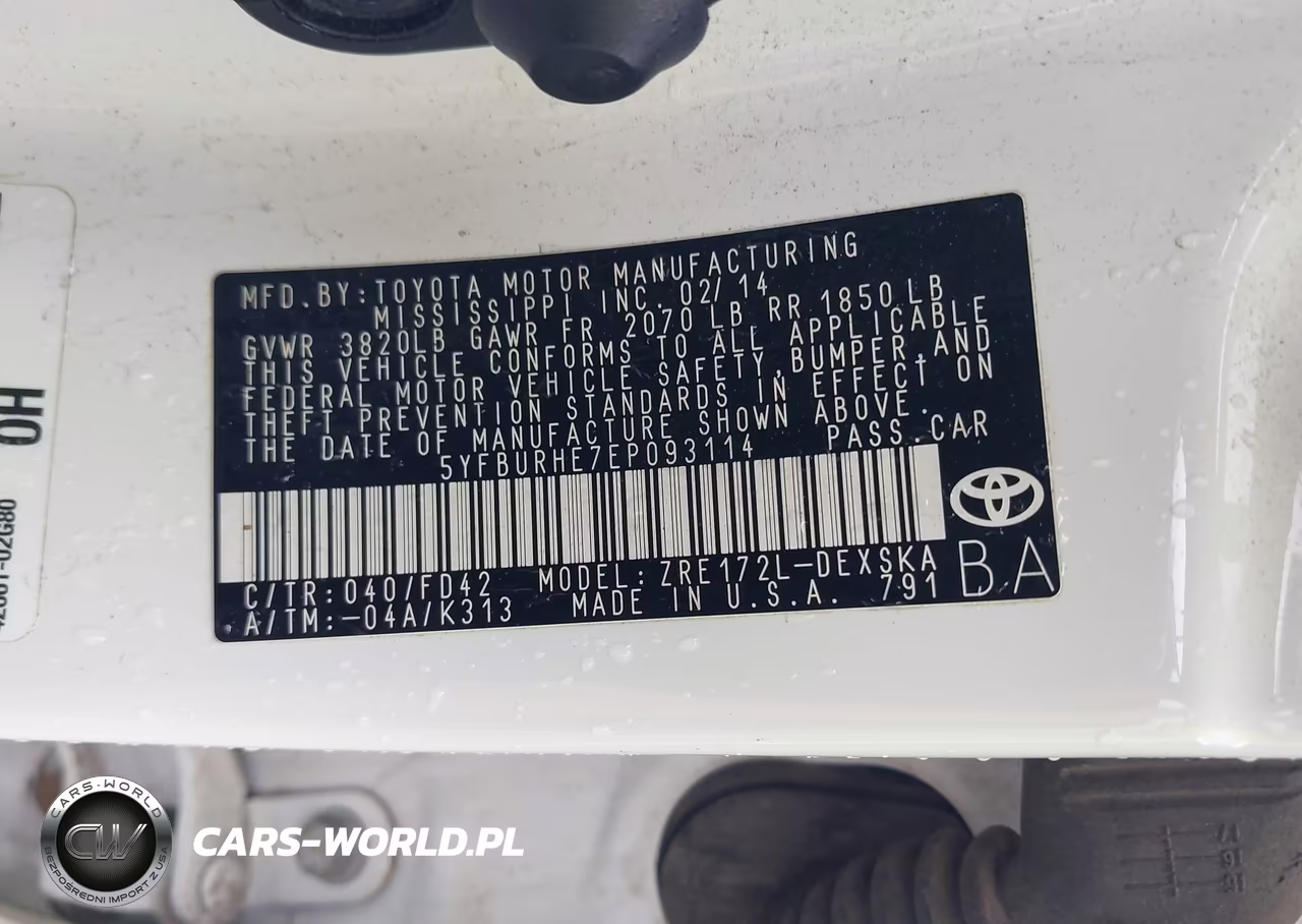 2014 Toyota Corolla S Plus VIN:5YFBURHE7EP093114 - 9