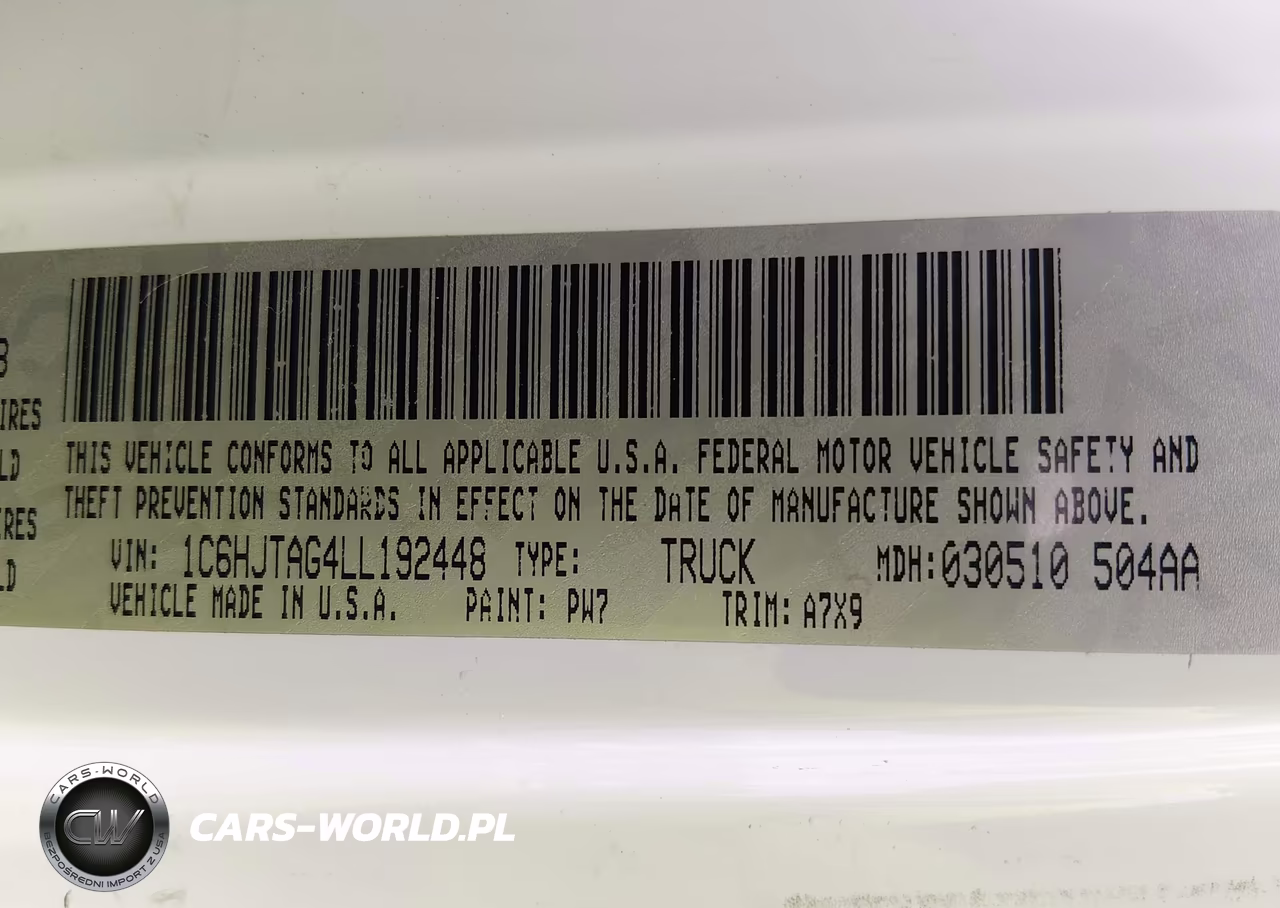 2020 Jeep Gladiator Sport S 4X4 VIN:1C6HJTAG4LL192448 - 9