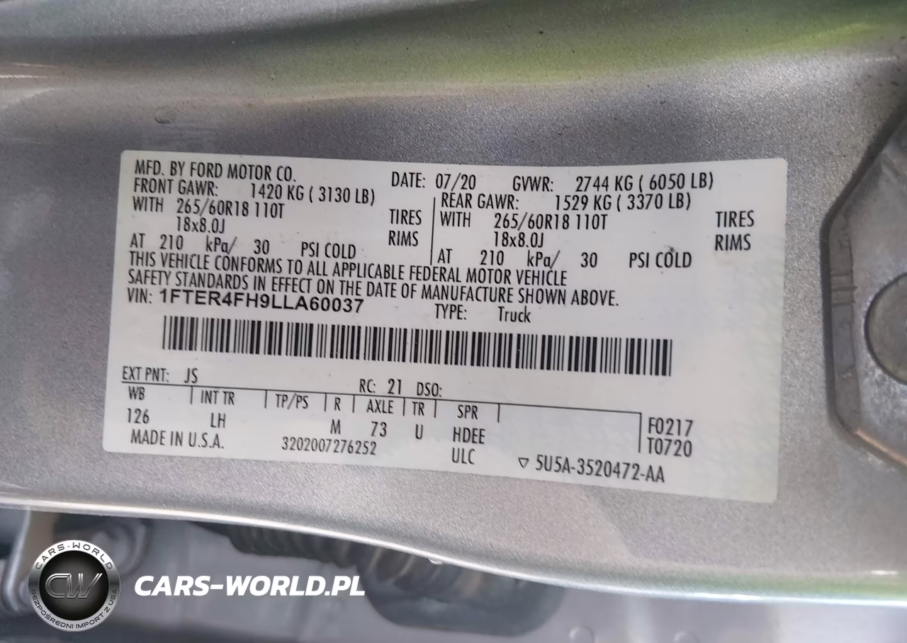 2020 Ford Ranger Xlt VIN:1FTER4FH9LLA60037 - 9